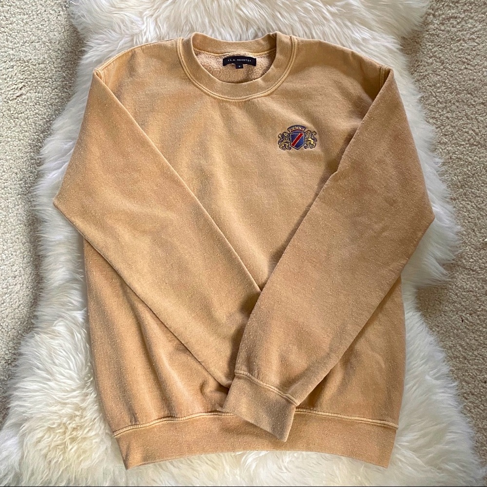 PacSun L.A. Hearts Mocha Tan Pullover Sweatshirt with Lion Crest
